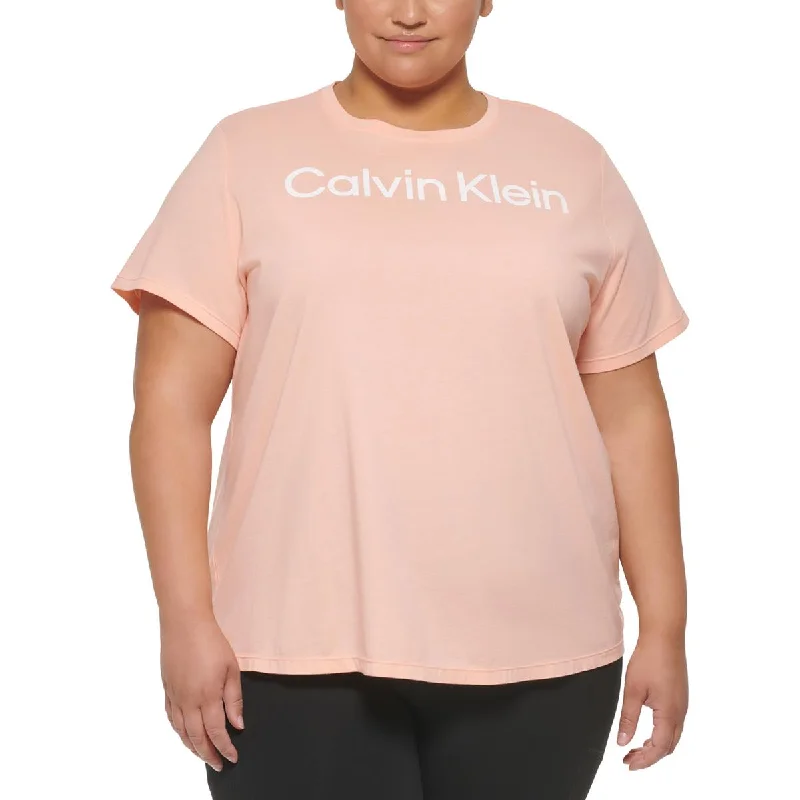 Everyday Wear Calvin Klein Performance Womens Plus Logo Crewneck Shirts & Tops