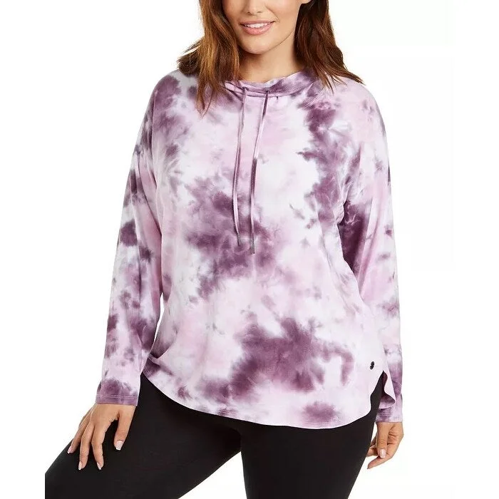 Calvin Klein Women's Tie-Dyed Sweatshirt Purple 3X