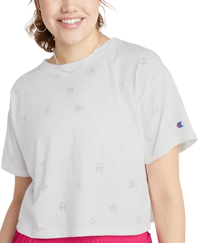 Classic Jackets Champion Womens Logo Print Cropped T-Shirt