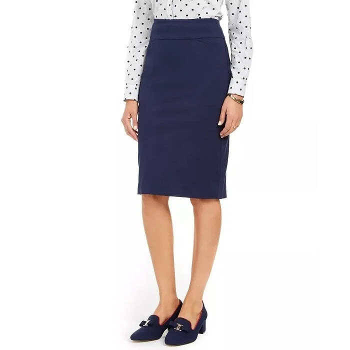 Charter Club Women's Ponte-Knit Pencil Skirt Blue Size 4