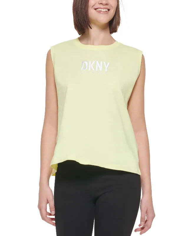 Suede Jackets DKNY Sport Womens Cotton Embroidered Logo Muscle Tank Top