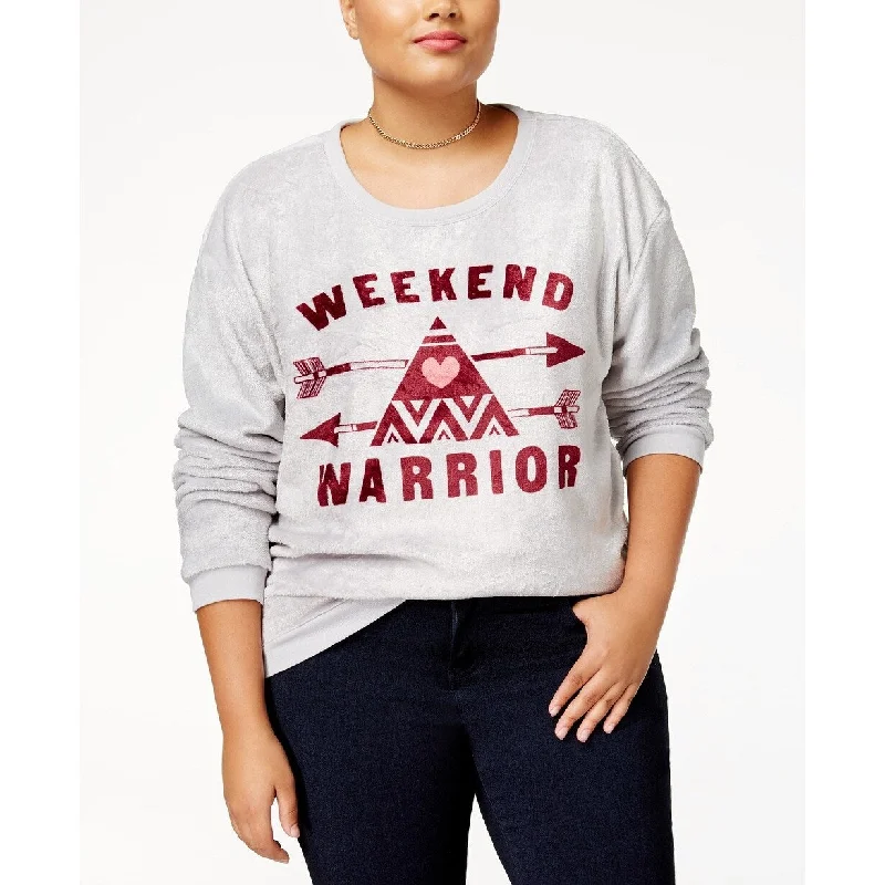 Hybrid Trendy Women's Plus Size Weekend Warrior Graphic Grey Size 2 Extra Large - XX-Large