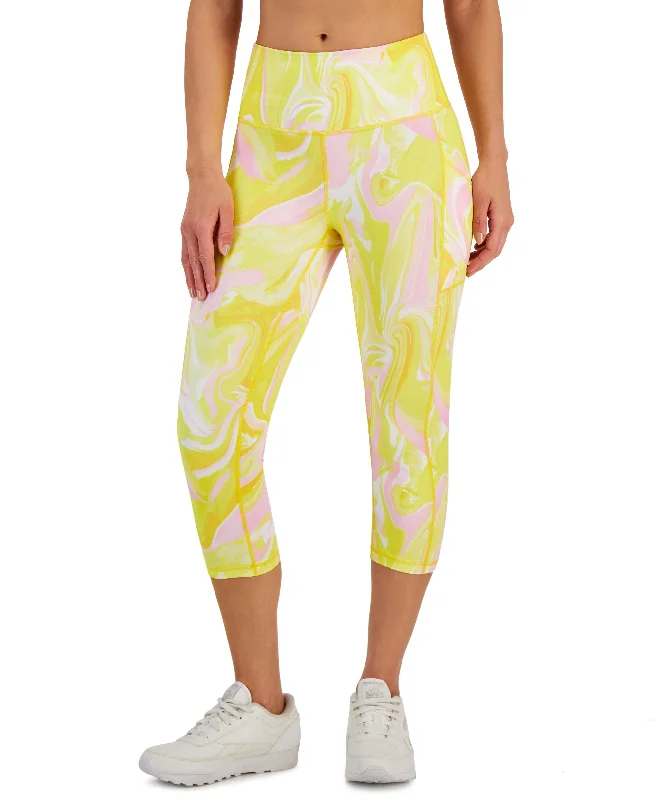 All-Day Wear ID Ideology Womens Compression Side Pocket Cropped Leggings