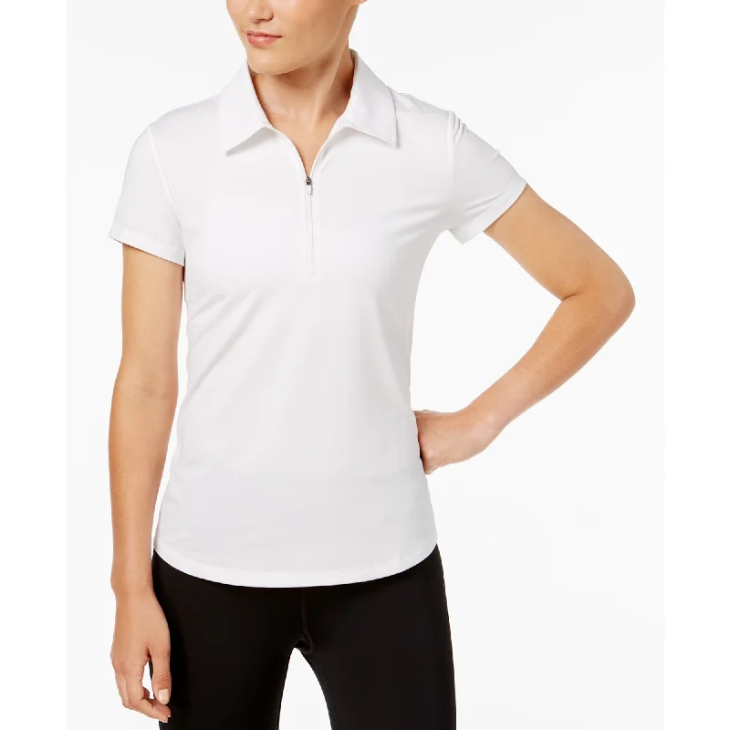 Ideology Performance Activewear Women's Zip Polo T Shirt White 2XL - XXL (18)