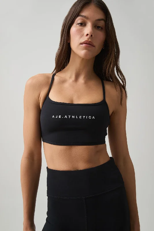 Fashion Comfort Logo Front Studio Sports Bra