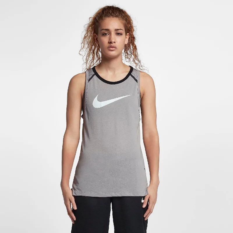 Nike Breathe Women's Sleeveless Elite Basketball Top Charcoal Grey XS - Black - XS (2 - 3)