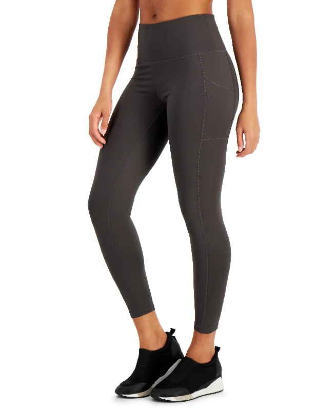 Sport-Inspired Gear Petite Compression High-Waist Side-Pocket 7/8 Leggings