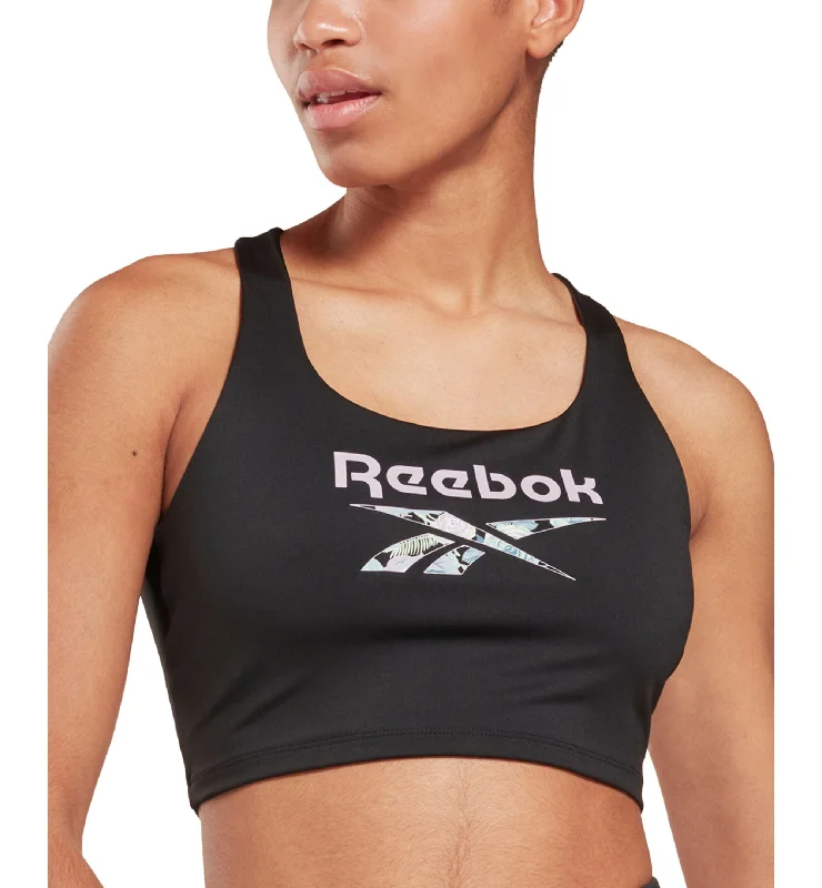 Stylish Blazers Reebok Womens Low Impact Floral Print Logo Sports Bra