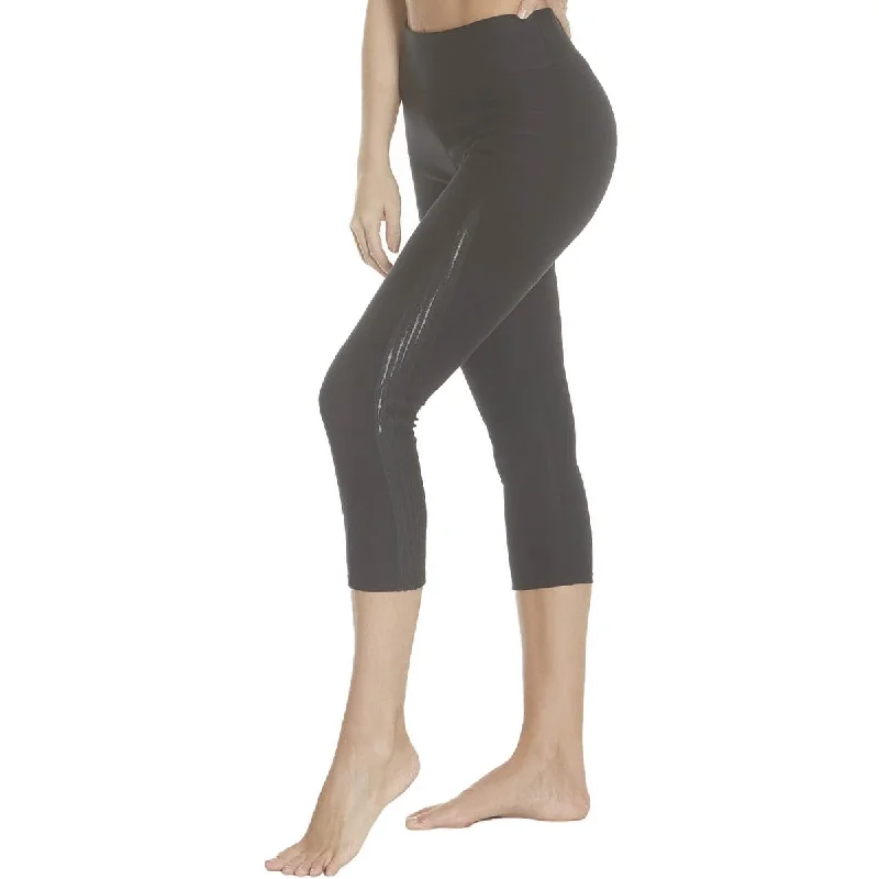 Stylish Apparel Splendid Women's Mesh Trim Activewear Capri Fitness Leggings