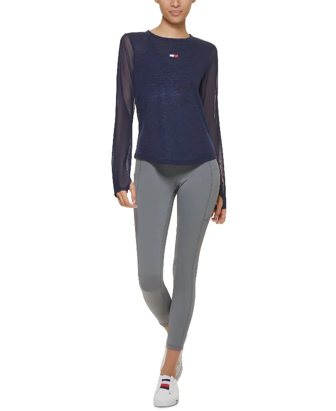 Trendy Apparel Tommy Hilfiger Sport Back-Cutout Thumbhole Top