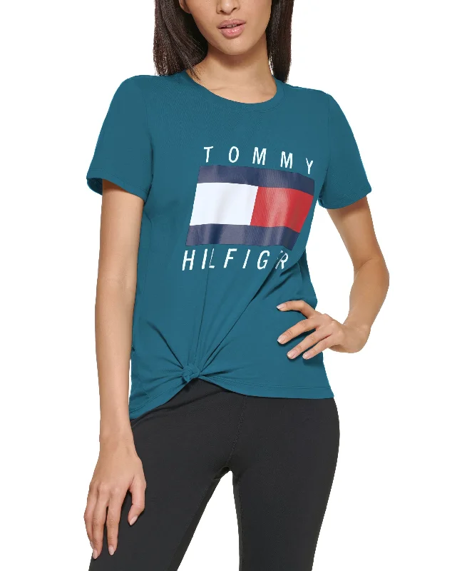 Sporty Essentials Tommy Hilfiger Sport Tie Front Logo T-Shirt