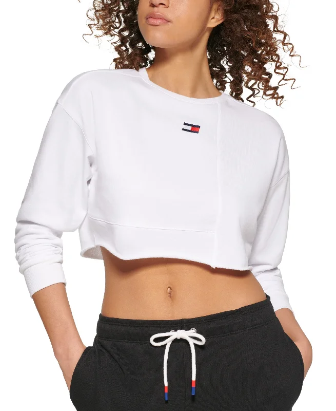 Knit Sweaters Tommy Hilfiger Sport Womens Cropped Sweatshirt