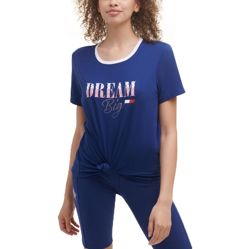 Casual Footwear Tommy Hilfiger Sport Womens Dream Big Knot Front Graphic Pullover Top
