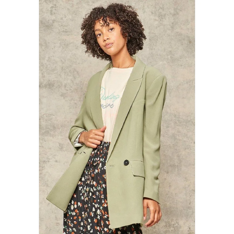 Bold Prints A Solid Woven Blazer Jacket