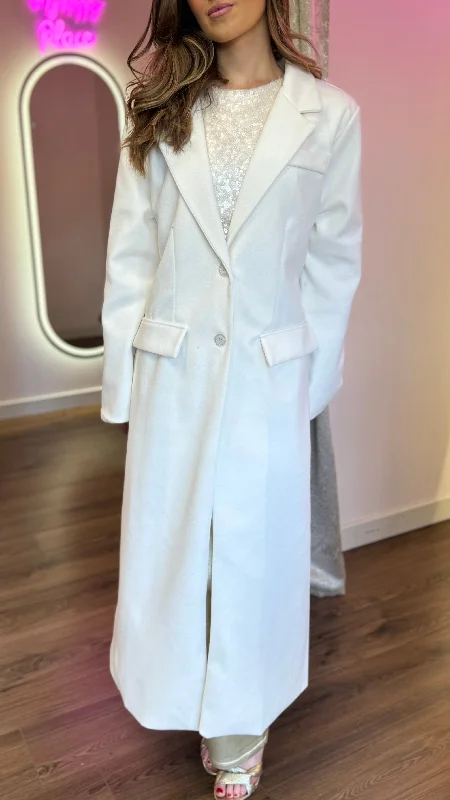 All-Season Outfits Alexia Ivory Collared Midi Length Coat