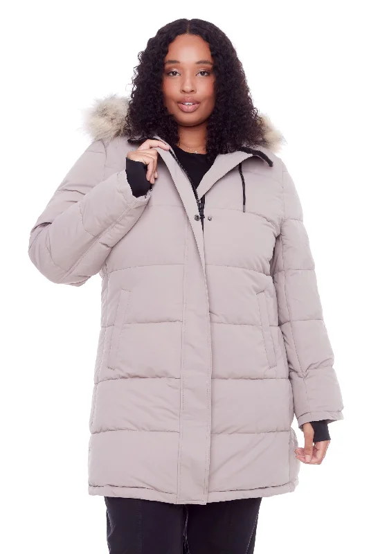 Rain Jackets AULAVIK PLUS | WOMEN'S VEGAN DOWN (RECYCLED) MID-LENGTH HOODED PARKA COAT (PLUS SIZE) Rain Jackets AULAVIK PLUS | WOMEN'S VEGAN DOWN (RECYCLED) MID-LENGTH HOODED PARKA COAT (PLUS SIZE)