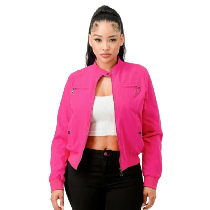 Graphic Caps Casual Zip Up Biker Moto Jacket
