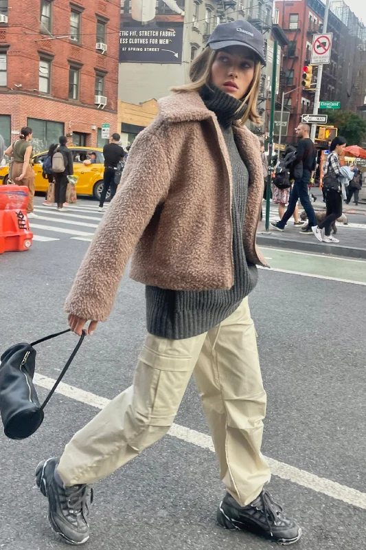 Trendy Blazers CROPPED SHEARLING BOMBER JACKET
