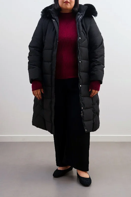 Stylish Joggers CURVE HOODED PUFFER JACKET