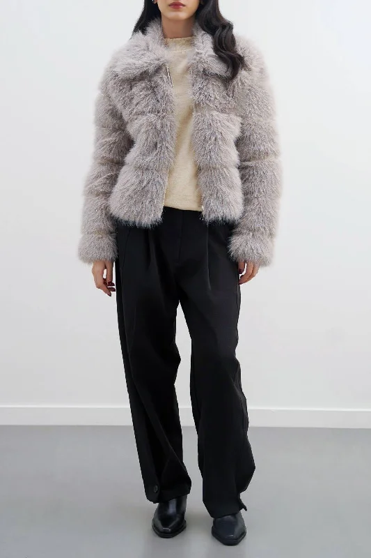 Sporty Wardrobe FUR ZIPPER JACKET