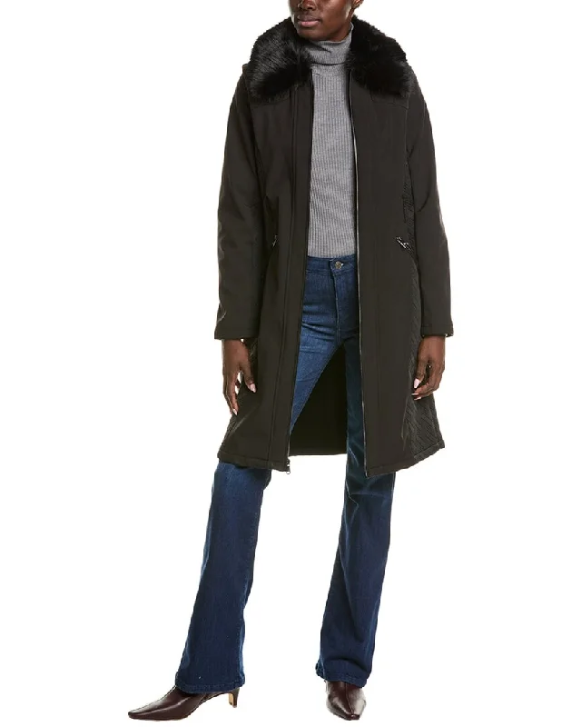 Outdoor Wear Kenneth Cole Long Belted Soft Shell Coat