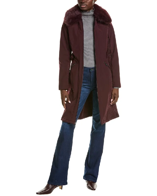 Casual Comfort Kenneth Cole Long Belted Soft Shell Coat