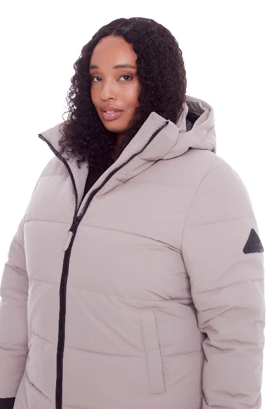 Designer Outerwear KLUANE PLUS | WOMEN'S VEGAN DOWN (RECYCLED) ULTRA LONG LENGTH PARKA (PLUS SIZE) Designer Outerwear KLUANE PLUS | WOMEN'S VEGAN DOWN (RECYCLED) ULTRA LONG LENGTH PARKA (PLUS SIZE)