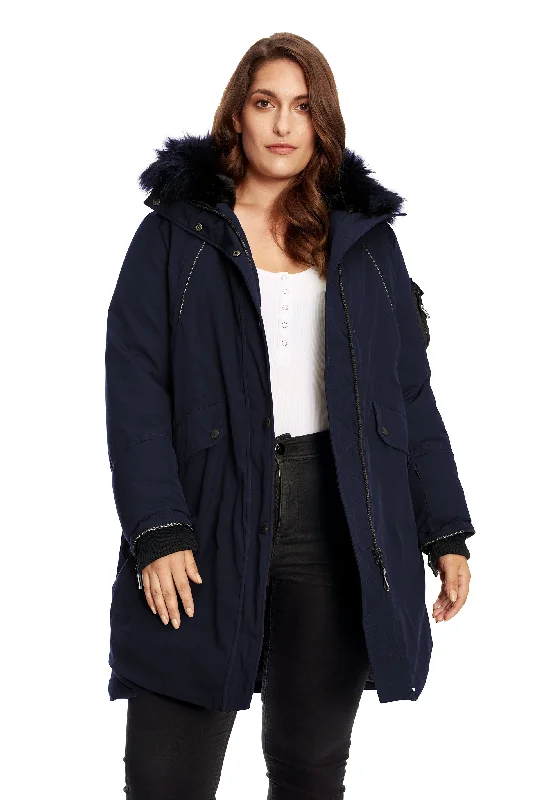 Casual Essentials LAURENTIAN PLUS | WOMEN'S VEGAN DOWN (RECYCLED) LONG PARKA (PLUS SIZE)