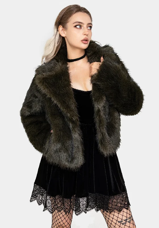 Streetwear Fashion Monstrum Cropped Faux Fur Jacket
