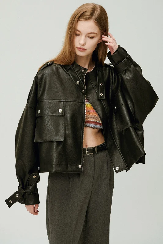 Naomi Oversized Pleather Jacket