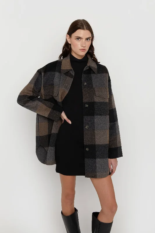 Cozy Fit PLAID WOOL BLEND SHACKET