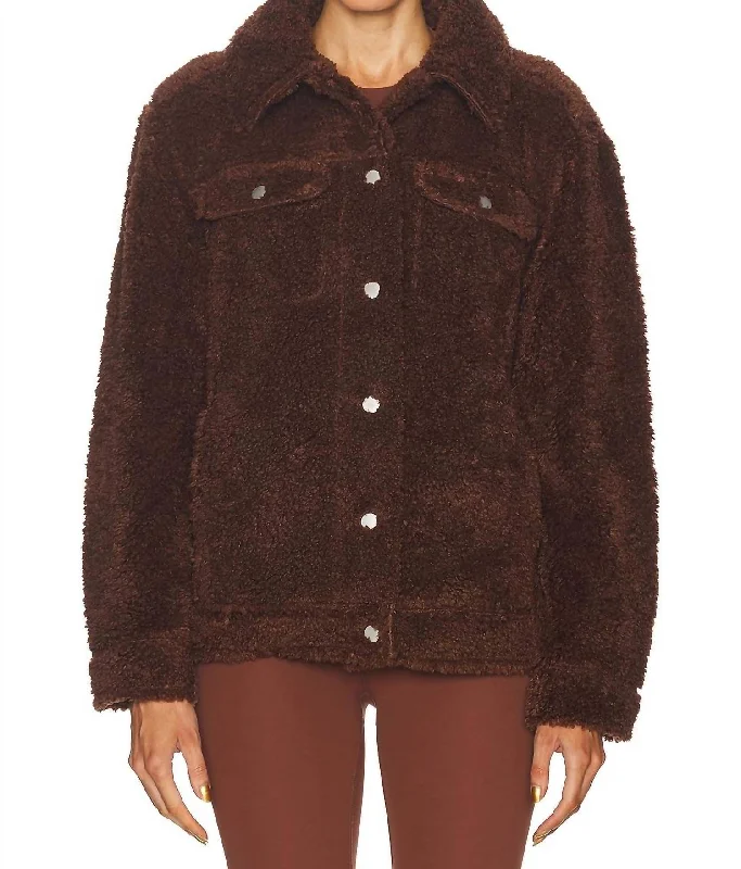 Casual Knitwear Rider Shacket In Espresso