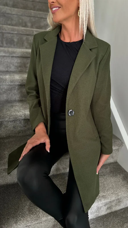Trendy Styles Rosario Khaki Green Collared Coat