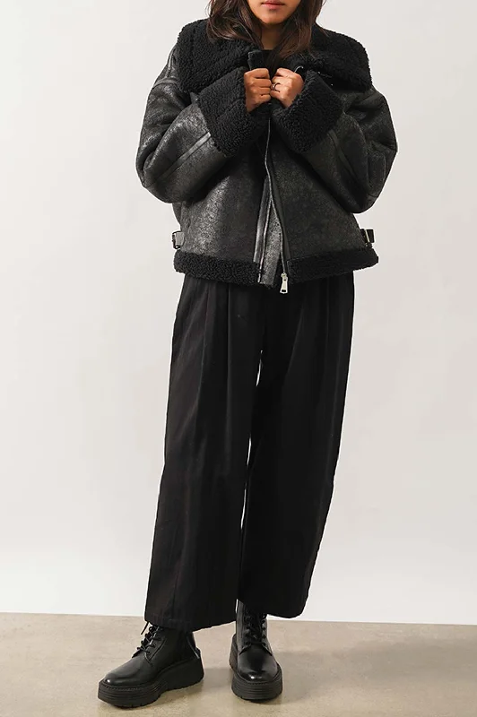 Outdoor Clothing ROXY SUEDE SHEARLING JACKET