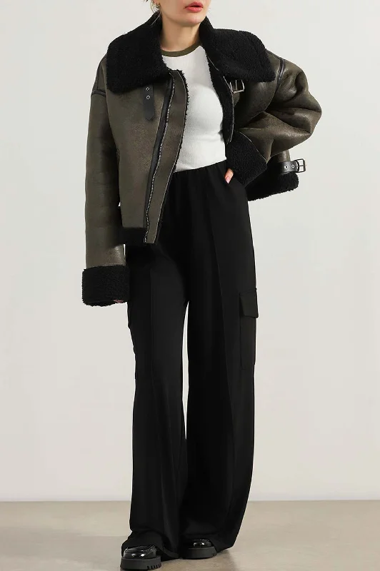 Practical Looks ROXY SUEDE SHEARLING JACKET
