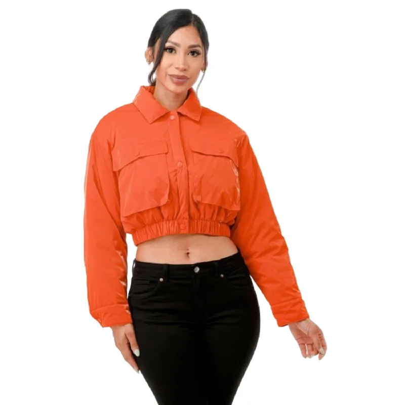 Lightweight Coats Shiny Puffer Bomber Jacket