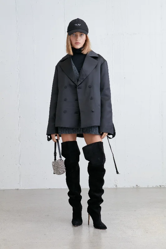 Warm Cardigans SATIN TRENCH JACKET