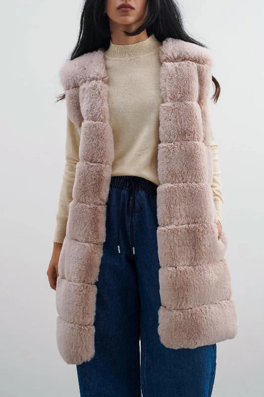 Cozy Apparel SLEEVELESS FUR COAT