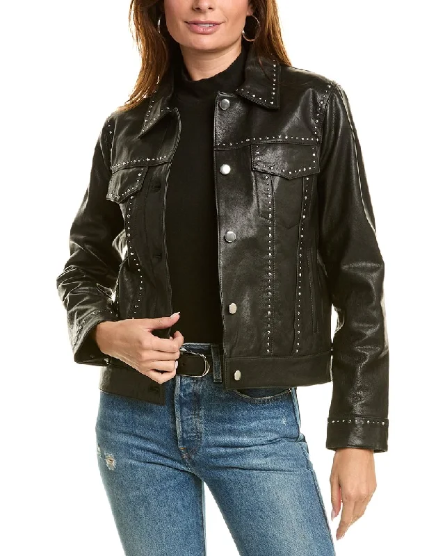 Athletic Vests The Kooples Studded Leather Jacket