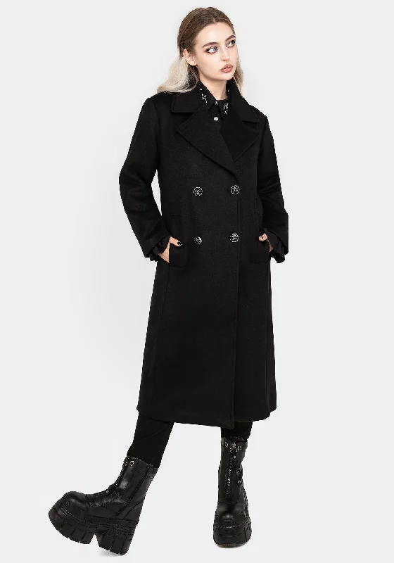 Comfy Outerwear Theia Double Breasted Longline Wool Blend Coat