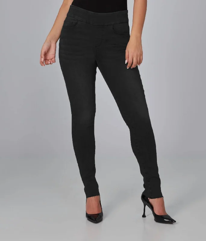 Polo Shirts Anna High Rise Skinny Pull On Jeans In Night Black