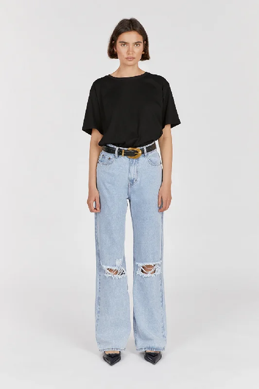 Casual Jackets ARCHIE BLUE HIGH RISE RIPPED JEAN