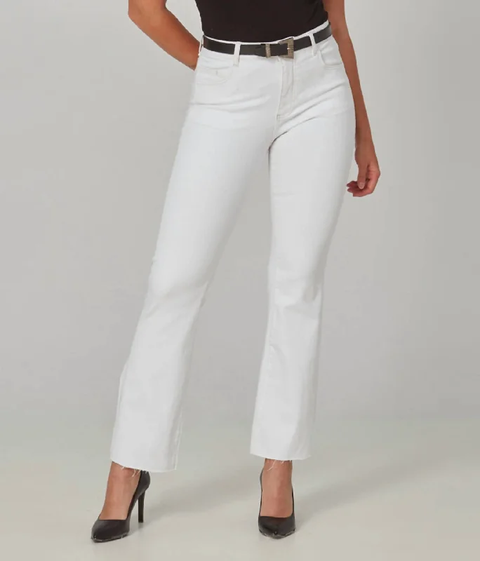 Smart Layers Billie High Rise Bootcut Jeans In White