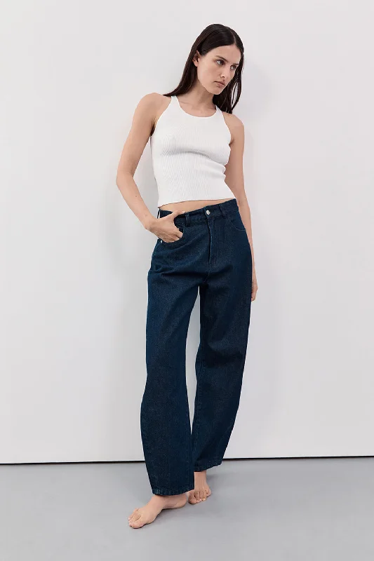Everyday Apparel CALEB INDIGO BARREL LEG JEAN