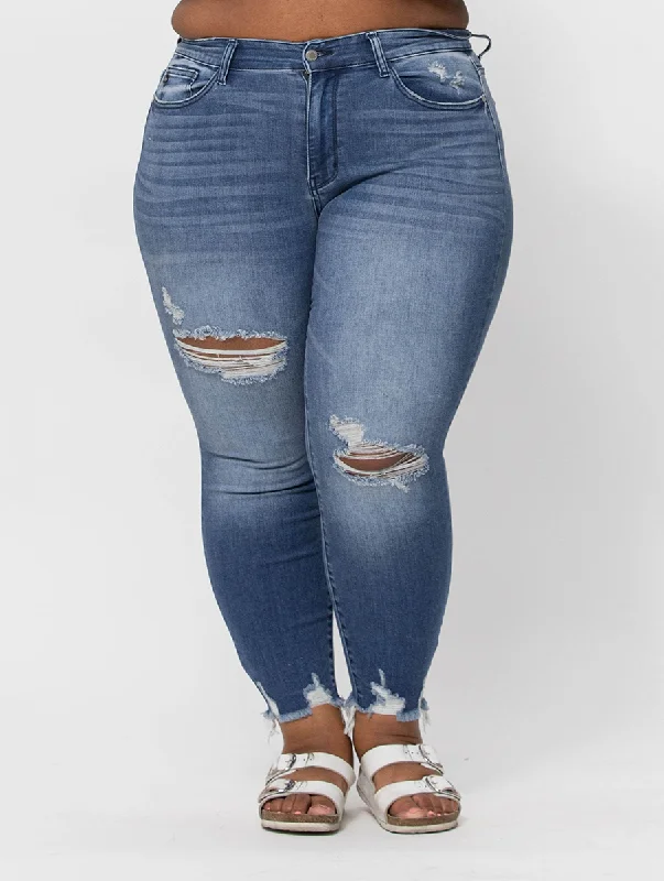 All-Weather Wear Curvy Annie High-Rise Destroyed Skinny by Judy Blue