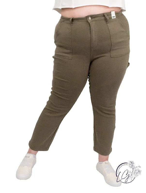 Business Casual Curvy Clara High-Rise Utility Slim Fit by Judy Blue
