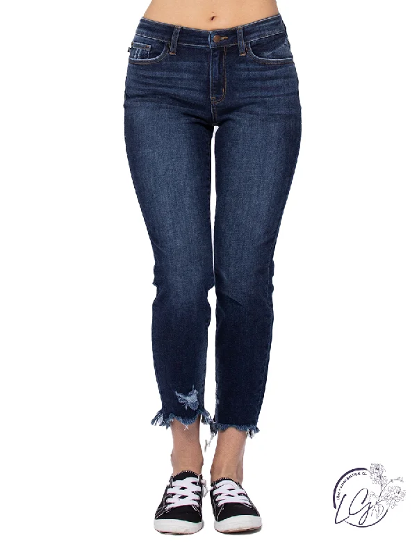 Flexible Casuals Curvy Florence Mid-Rise Distressed Slim by Judy Blue