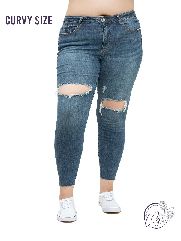 Lightweight Coats Curvy Gia High-Rise Distressed Skinny by Judy Blue