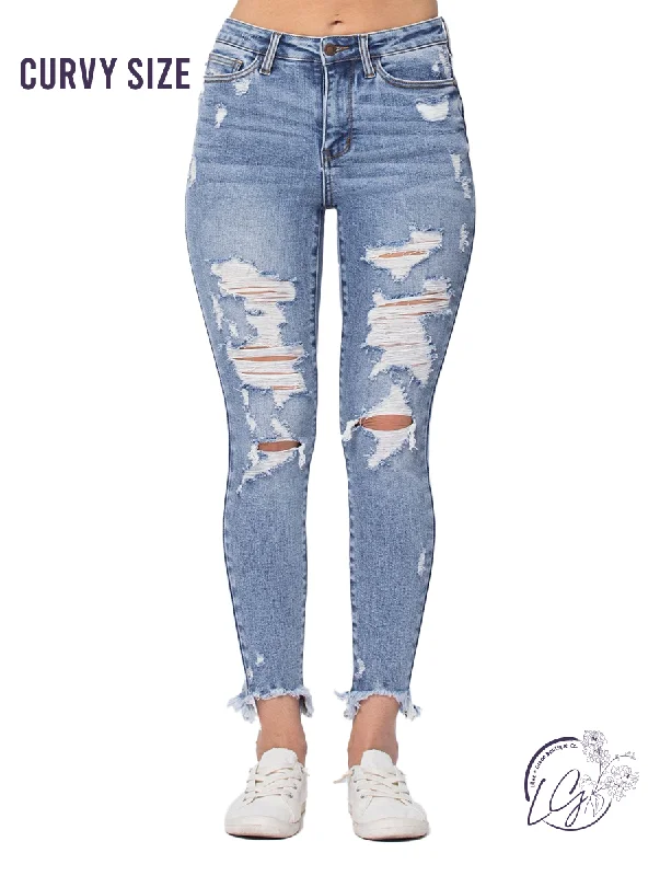 Turtleneck Sweaters Curvy Irene High-Rise Destroyed Skinny by Judy Blue