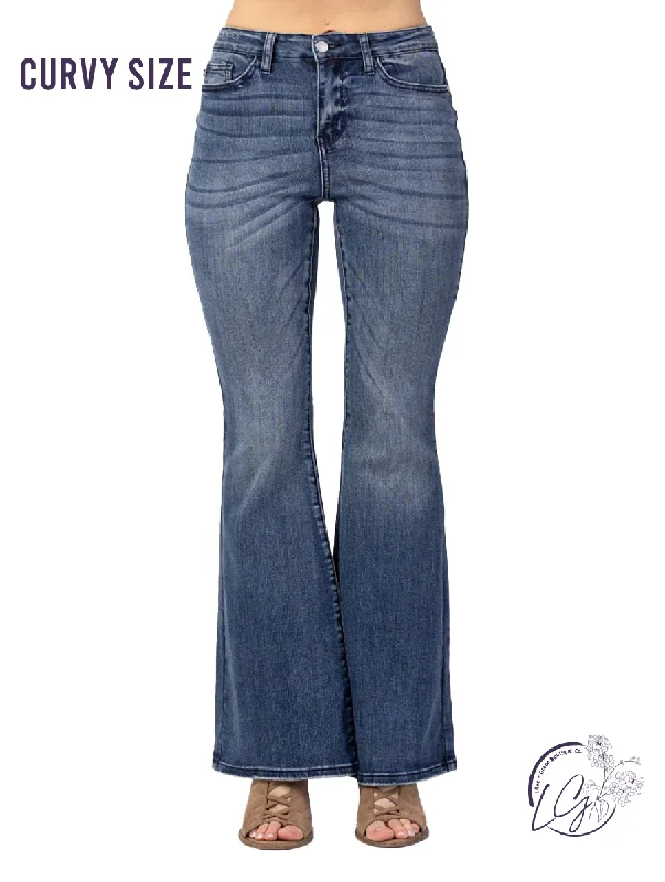 Sporty Sneakers Curvy Iris High-Rise Trouser Flare by Judy Blue